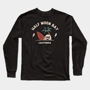 Vintage Surfing Half Moon Bay, California Long Sleeve T-Shirt